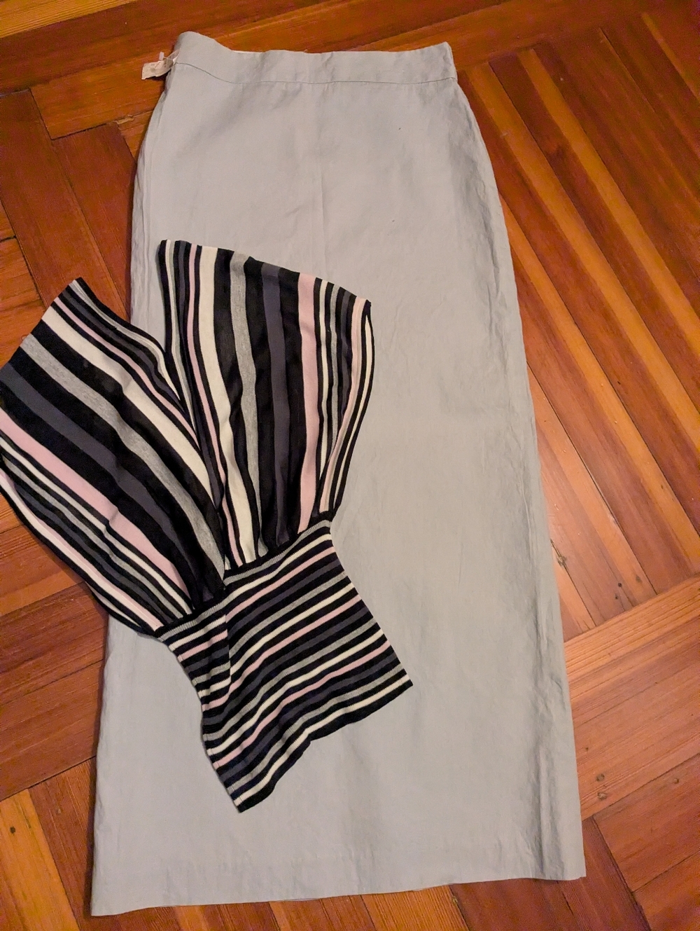 CO-OP Light Gray Lined Maxi Ankle Lenth Skirt